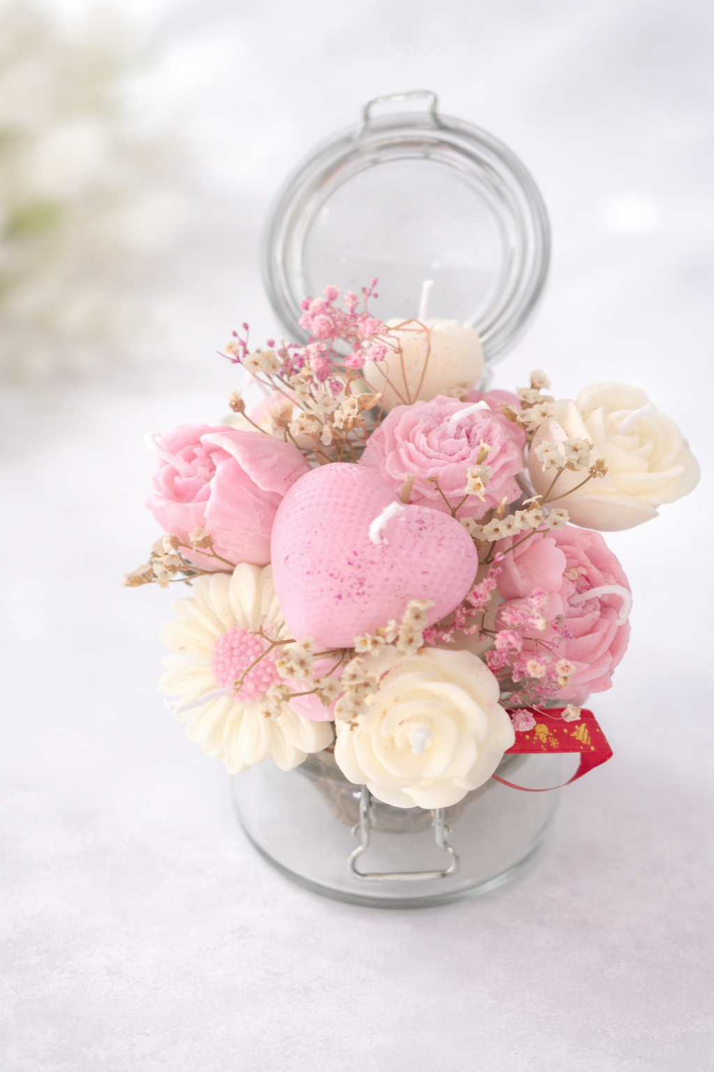 Bouquet bougie cerise noir